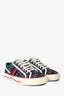 Gucci Navy/Green Denim GG Supreme Tennis 1966 Sneakers Size 35