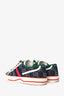 Gucci Navy/Green Denim GG Supreme Tennis 1966 Sneakers Size 35