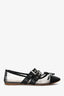 Miu Miu Black PVC Leather Buckle Mary Jane Flats Size 37.5