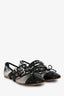Miu Miu Black PVC Leather Buckle Mary Jane Flats Size 37.5