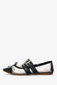 Miu Miu Black PVC Leather Buckle Mary Jane Flats Size 37.5