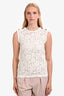 Dolce & Gabbana White Lace Sleeveless Buttoned Shoulder Top Size 40