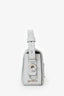Off-White Grey Suede Swarovski Crystal Baby Binder Clip Bag