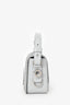 Off-White Grey Suede Swarovski Crystal Baby Binder Clip Bag