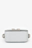 Off-White Grey Suede Swarovski Crystal Baby Binder Clip Bag