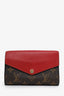 Louis Vuitton Brown/Red Monogram 'Pallas' Compact Wallet