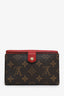 Louis Vuitton Brown/Red Monogram 'Pallas' Compact Wallet
