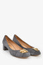 Salvatore Ferragamo Grey Suede Fiamma Pumps Size 11