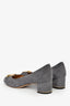 Salvatore Ferragamo Grey Suede Fiamma Pumps Size 11