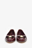 Salvatore Ferragamo Burgundy/Gold Tone Leather Ballet Flats Size 10.5