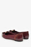 Salvatore Ferragamo Burgundy/Gold Tone Leather Ballet Flats Size 10.5