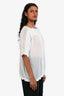 Isabel Marant Etoile White Sheer Embroidered Short Sleeve Top Size 34