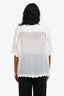 Isabel Marant Etoile White Sheer Embroidered Short Sleeve Top Size 34