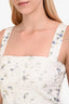 Reformation White Cotton Blend Floral Print Lace Detail Tank Top Size 8