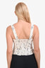Reformation White Cotton Blend Floral Print Lace Detail Tank Top Size 8