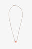 Hermès Orange/Silver Palladium Plated 'Mini H Pop' Pendant Necklace