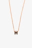 Hermès Black/Rose Gold Plated 'Mini H Pop' Pendant Necklace