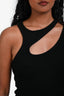 Agolde Black Ribbed Asymmetrical 'Athena' Tank Top Size XS