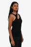 Agolde Black Ribbed Asymmetrical 'Athena' Tank Top Size XS