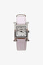 Hermès Mauve Alligator Strap Diamond-Set Steel Watch Mini Model