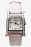 Hermès Mauve Alligator Strap Diamond-Set Steel Watch Mini Model