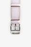 Hermès Mauve Alligator Strap Diamond-Set Steel Watch Mini Model