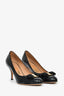 Salvatore Ferragamo Black Leather Bow Detail Pumps Size 10.5