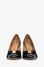 Salvatore Ferragamo Black Leather Bow Detail Pumps Size 10.5