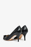 Salvatore Ferragamo Black Leather Bow Detail Pumps Size 10.5