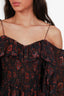 Ulla Johnson Black/Red Floral Silk Cold Shoulder Mini Dress Size 4