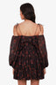 Ulla Johnson Black/Red Floral Silk Cold Shoulder Mini Dress Size 4