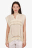 Isabel Marant Cream Knit Fringe Vest Size 38