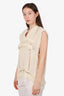 Isabel Marant Cream Knit Fringe Vest Size 38