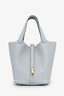 Hermes’ 2022 Pale Blue Togo Leather Picotin 22 With Key + Lock
