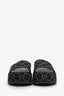 Gucci Black Denim GG Monogram Angelina Platform Slide Sandals Size 35.5