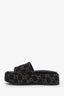 Gucci Black Denim GG Monogram Angelina Platform Slide Sandals Size 35.5