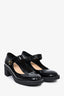 Christian Dior Black Patent Leather 'D-Doll' Block Heels Size 36.5