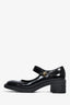 Christian Dior Black Patent Leather 'D-Doll' Block Heels Size 36.5