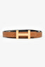 Hermès 2021 Gold Epsom/Black Swift Leather Focus Buckle 13mm Reversible Belt Size 85