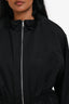 Hermès Black Cotton Ruffle Details Drawstring Long Sleeve Overshirt Size 36