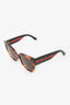 Gucci Brown Turquoise GG Web Cat Eye Sunglasses