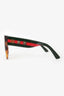 Gucci Brown Turquoise GG Web Cat Eye Sunglasses