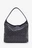 Goyard Navy Blue Goyardine Hobo Bag With Pouch