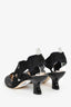 Fendi Black Mesh Pointed Slingback Kitten Heels Size 37