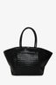 Demellier Black Croc Embossed Leather 'New York' Tote Bag