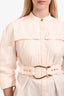 Acler Light Pink 'Bastor' Button Down Belted Shirt Size 4