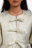 Ganni Gold/Silver Metallic Three Tie Peplum Top Size 34