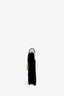 Saint Laurent Black/White Leather Logo Matelasse Envelope Clutch