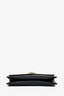 Saint Laurent Black/White Leather Logo Matelasse Envelope Clutch