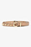 Valentino Beige Leather Rockstud Thin Belt Size 80